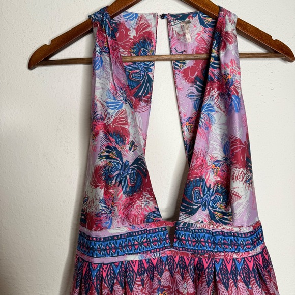 Free People Daydream Floral Butterfly Print‎ Dress Boho Festival Feminine Sz L - Picture 6 of 12